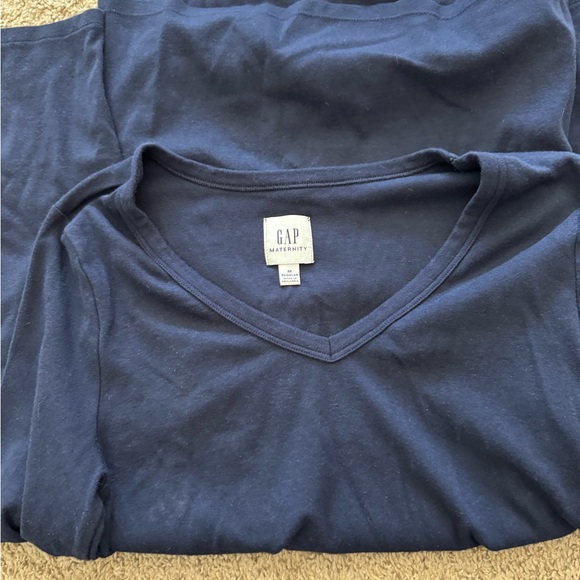 GAP Maternity Deep Blue V-Neck Shirt - Picture 1 of 2